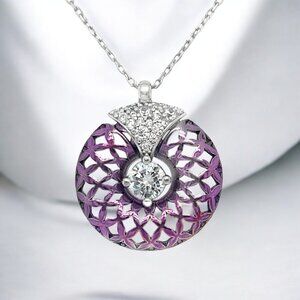 NWOT Elegant S925 Cubic Zirconia Purple Necklace